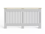 GFW Longslow Large Radiator Cover Grey & Oak | Home Heating Cover Cabinet 
