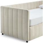Home Pandora Velvet Trundle Day Bed - Cream | Practical Guest Setup