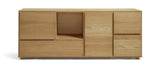 Block 1 Drawer Oak Sideboard - Natural | Block Collection Wooden Cabinet