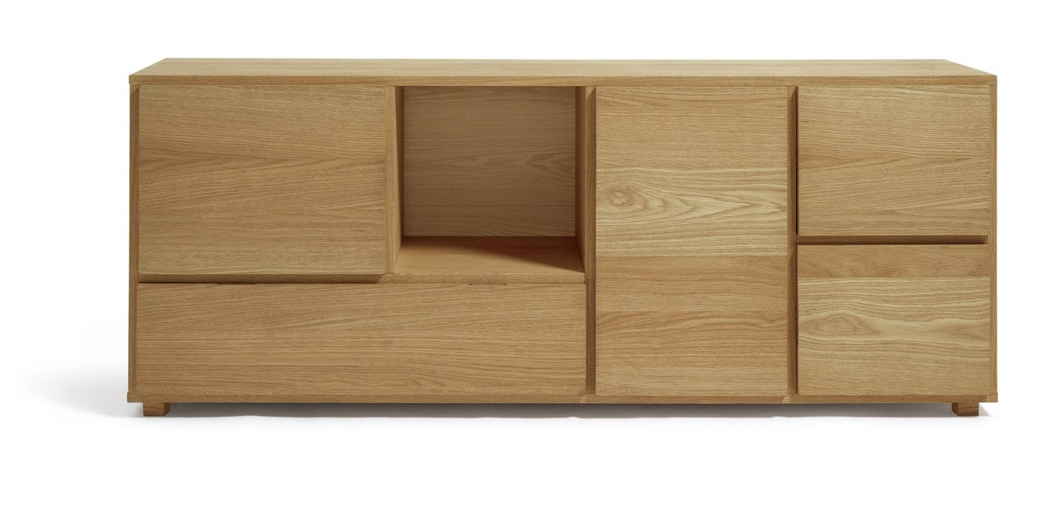 Block 1 Drawer Oak Sideboard - Natural | Block Collection Wooden Cabinet