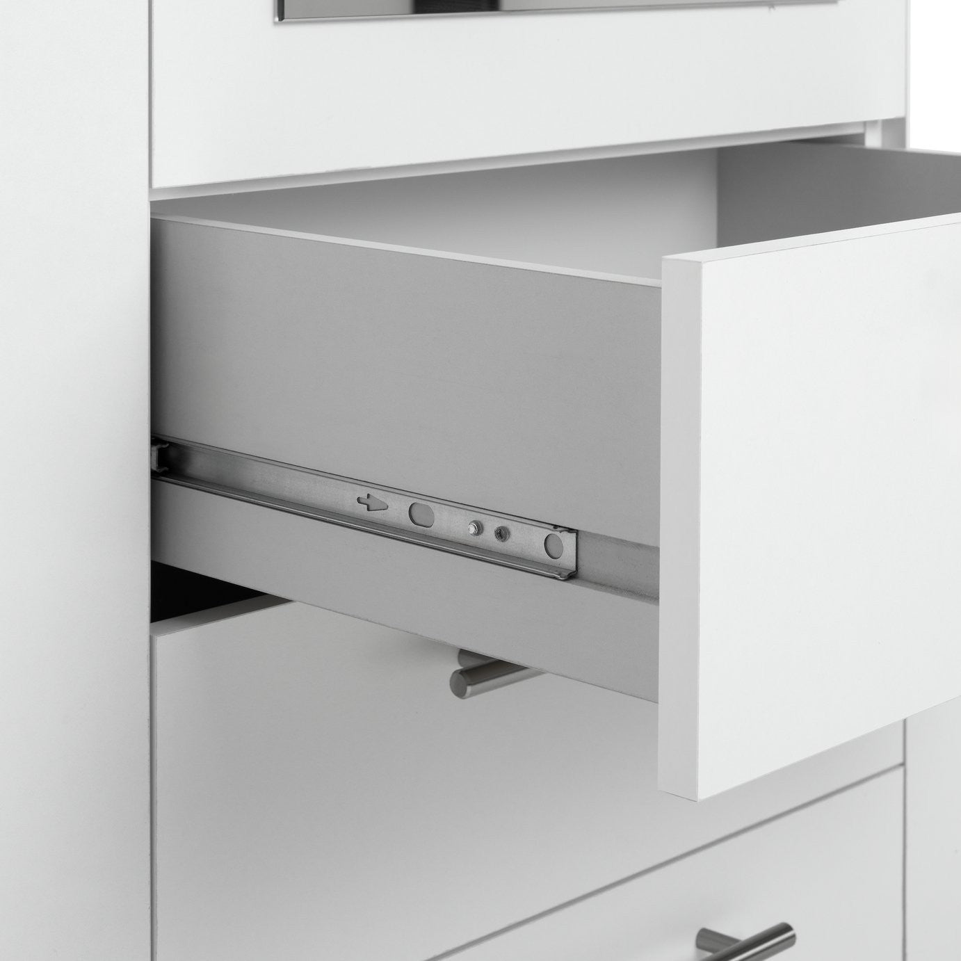Home Brisbane 3 Door 3 Drawer Wardrobe - White | Sleek Neutral Aesthetic