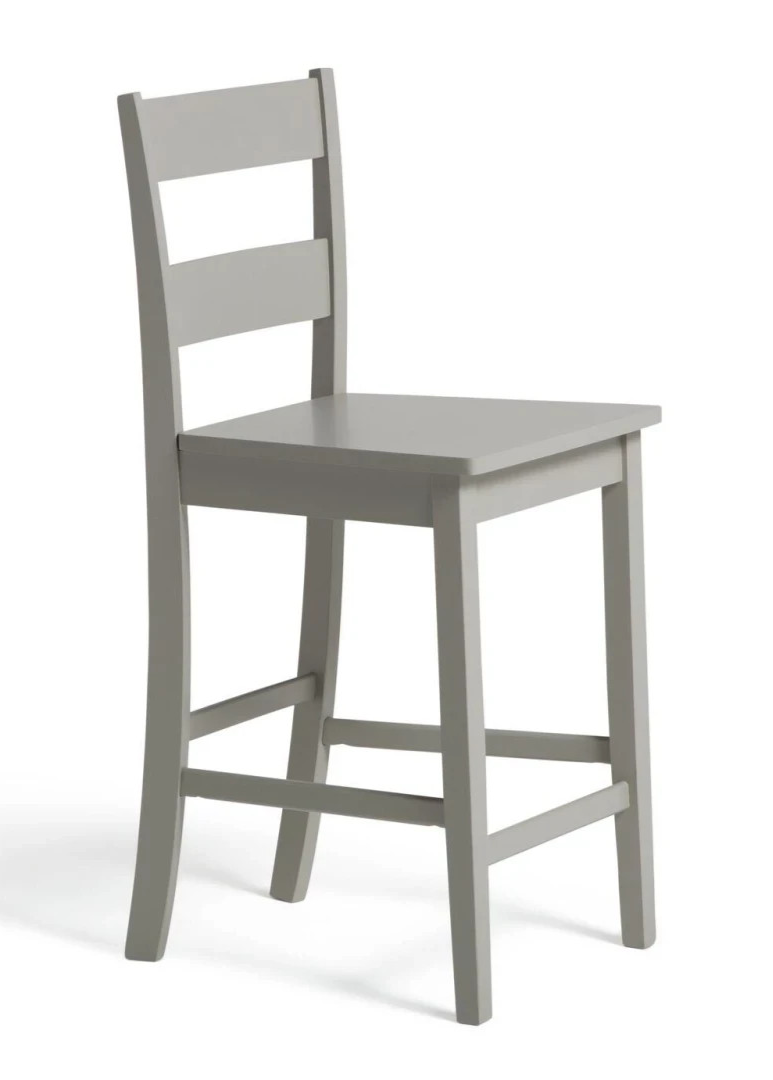 Home Chicago Pair of Bar Stools Grey | Kitchen Breakfast Bar Chairs Furniture