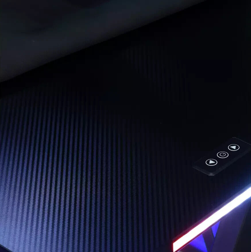X Rocker Lumio Office Gaming Desk - Black | Black LED Computer Table for Gamers