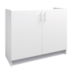 Spülenunterschrank 100cm Weiß Matt – Küchen Unterschrank für Spüle Schrank
