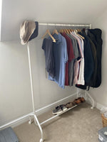 Home Heavy Duty Single 4 Feet Clothes Rail White | Garment Hanging Rail Clothes 