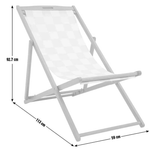 Habitat Folding Wooden Garden Deck Chair- Cream & White