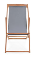 Habitat Folding Wooden Garden Deck Chair - Charcoal | Comfortable Outdoor Patio