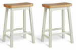 Habitat Pair of Saddle Bar Stools - Two Tone