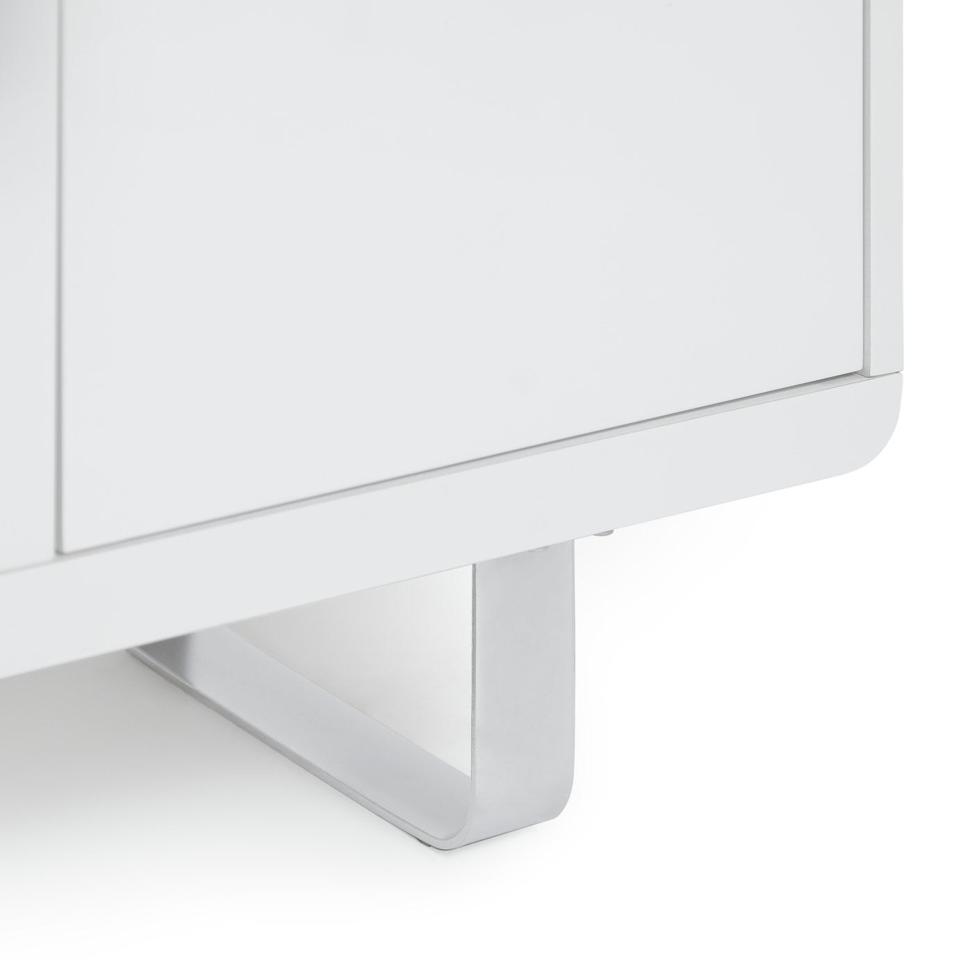 Home Sleigh 3 Door 1 Drawer Sideboard - White Gloss | Furniture for Living Room