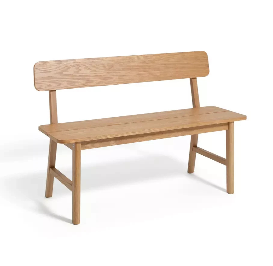 Nel Wood Oak Dining Bench Natural | Wooden Kitchen Dining Seating Furniture