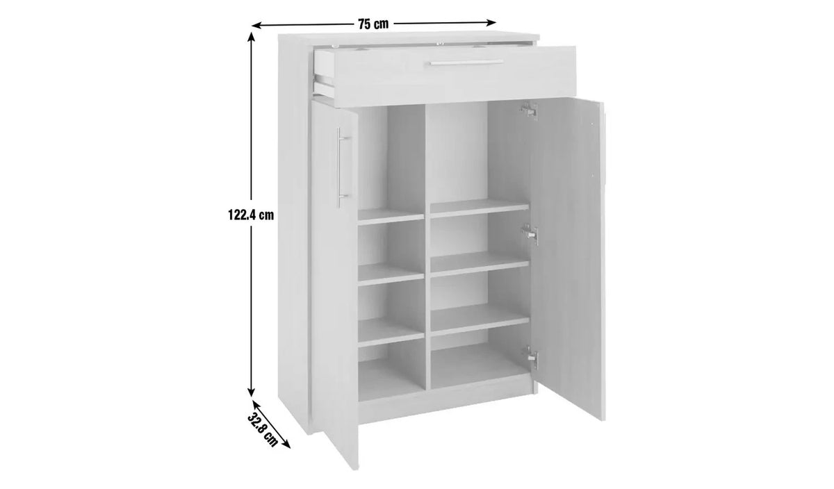 Brisbane 2 Door Shoe Storage Cabinet - White (B GRADE-1020.)