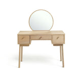 Moorlands 3 Drawer Dressing Table - Light Oak Veneer | Modern Vanity Station