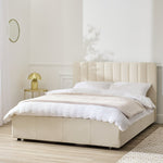 Pandora Small Double Drawer Storage Bed - Cream | Comfortable bad with drawer