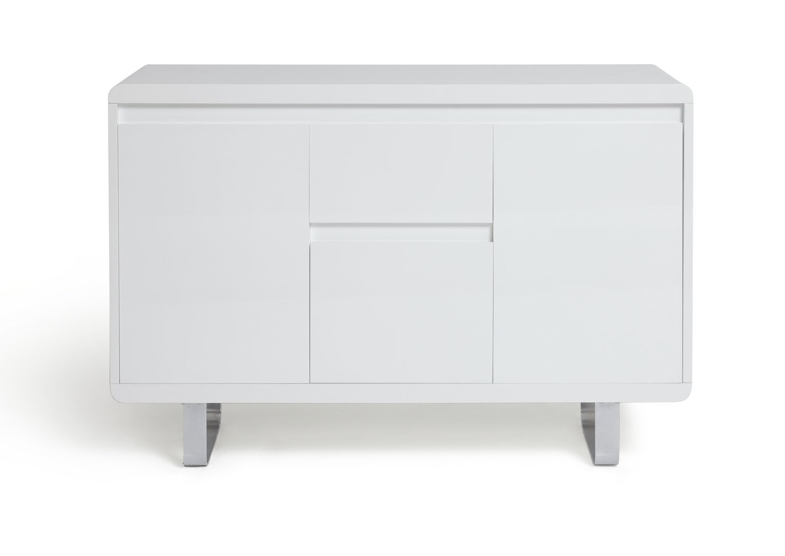 Home Sleigh 3 Door 1 Drawer Sideboard - White Gloss | Furniture for Living Room