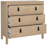 Tvilum Madrid 3 Drawer Chest - Oak  | compact drawer unit