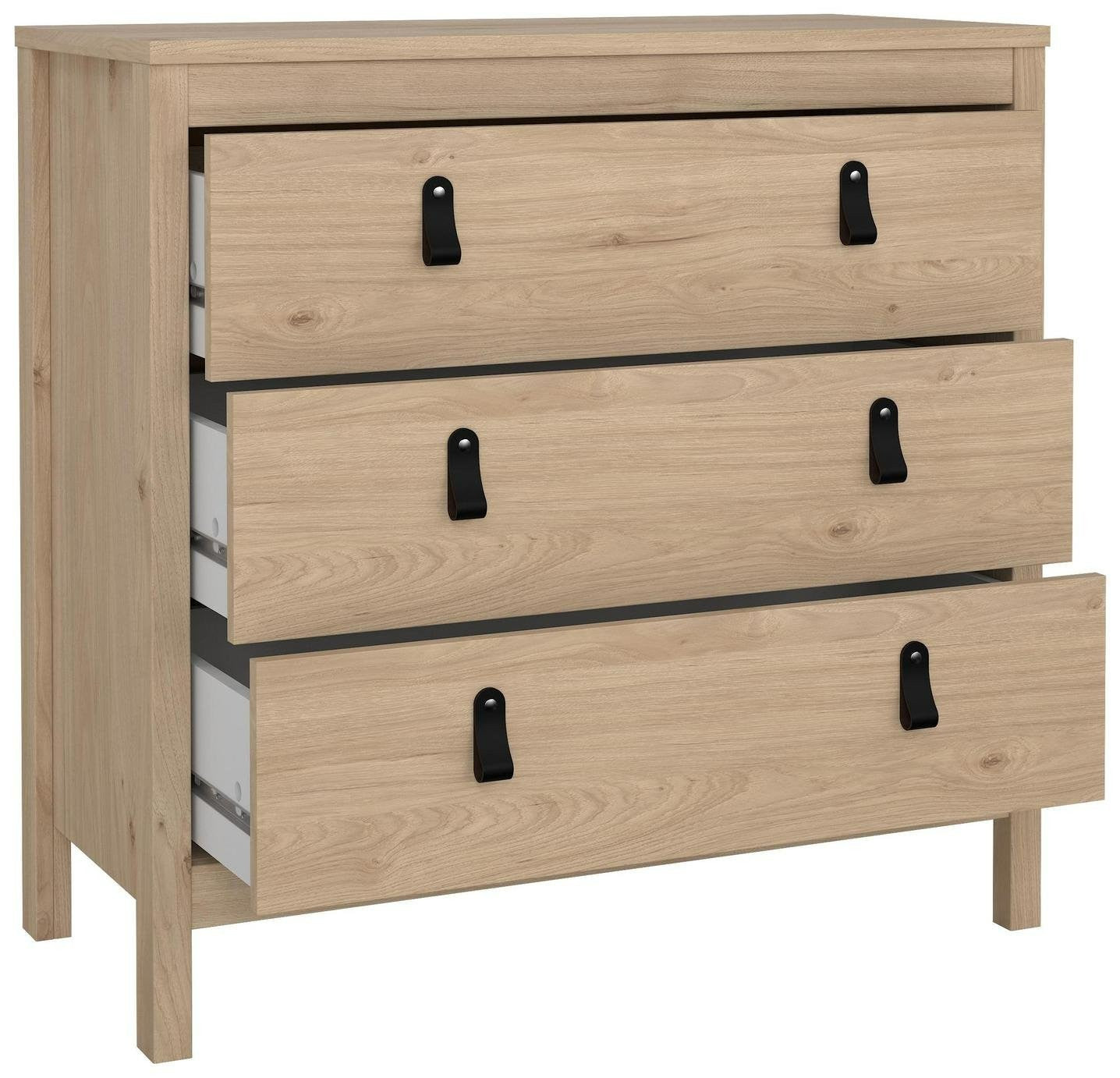 Tvilum Madrid 3 Drawer Chest - Oak  | compact drawer unit