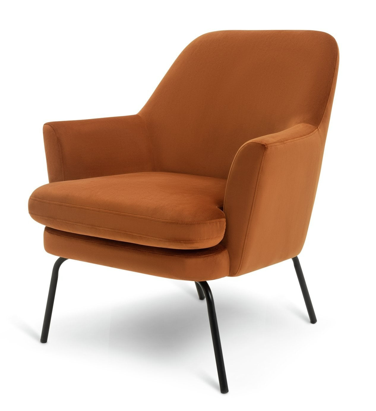 Celine Velvet Accent Chair - Orange | Vibrant Color Accent