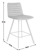 Keaton Velvet Counter Bar Stool - Charcoal