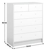 Kids Malibu 4+2 Drawer Chest - White & Acacia