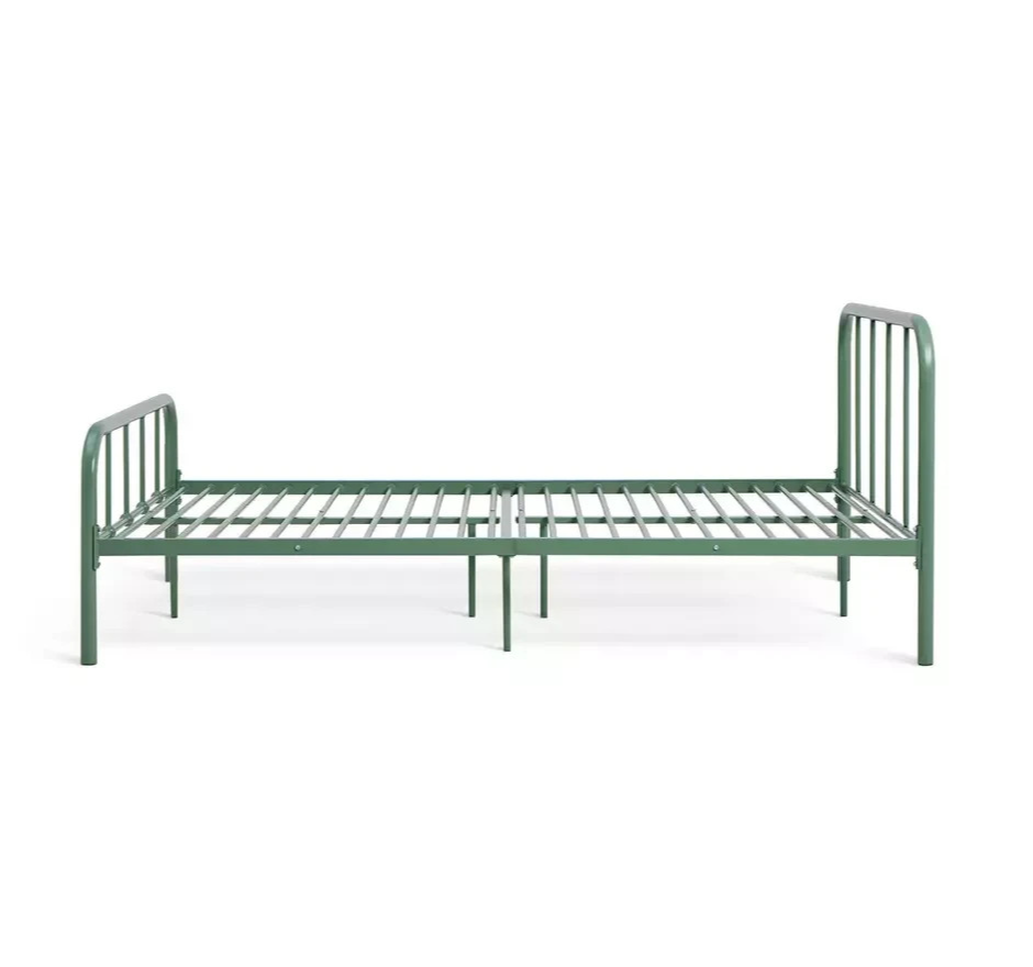 Home Charlie Small Double Bed Frame Sage Green | Metal Bedroom Furniture