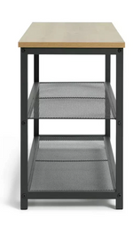 Home Loft Living 3 Tier Shoe Rack Oak & Black | Hallway Shoe Storage Organiser