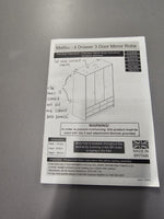 Home Malibu 4 Door 3 Drawer Mirror Wardrobe - Grey (B Grade)