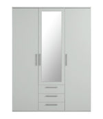 Home Brisbane 3 Door 3 Drawer Wardrobe – Grey | Sleek Neutral Aesthetic