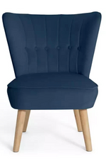 Habitat Alexis Velvet Cocktail Chair - Navy