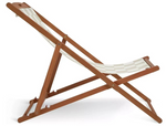Habitat Folding Wooden Garden Deck Chair- Cream & White