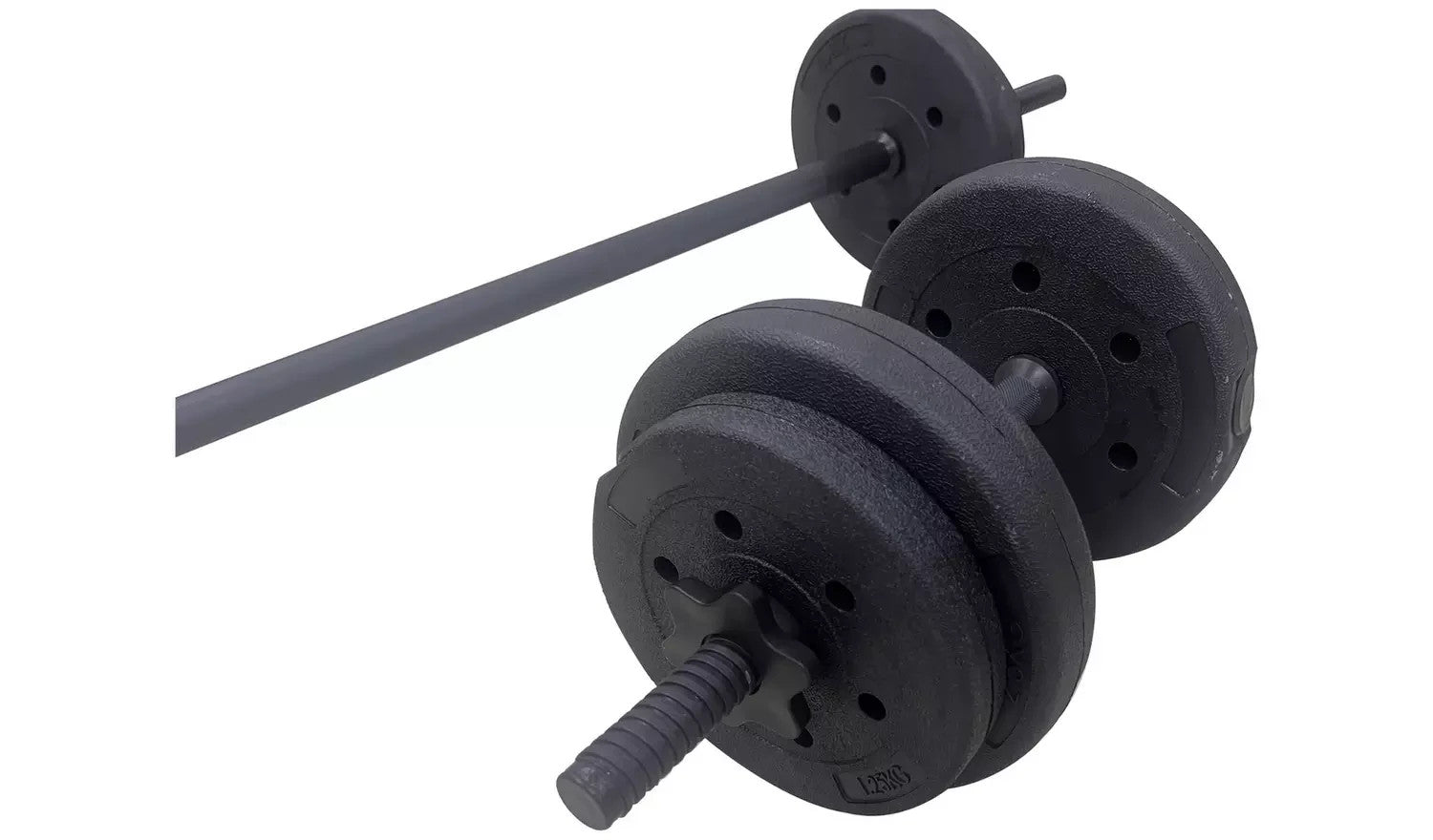 Opti Vinyl Dumbbell and Barbell Set 25kg | Strength Training Weights Home Gym