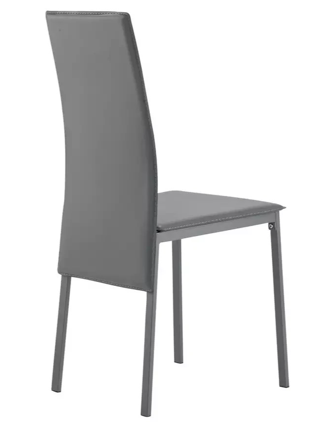 Home Lido Glass Dining Table & 4 Grey Chairs | Modern Kitchen Furniture