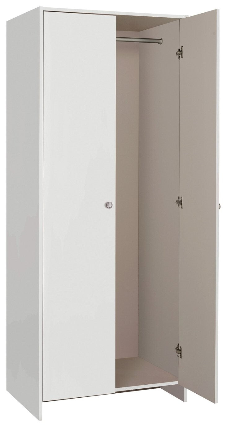 Seville 2 Door Wardrobe - White ( B Grade 35478 - 35479 )