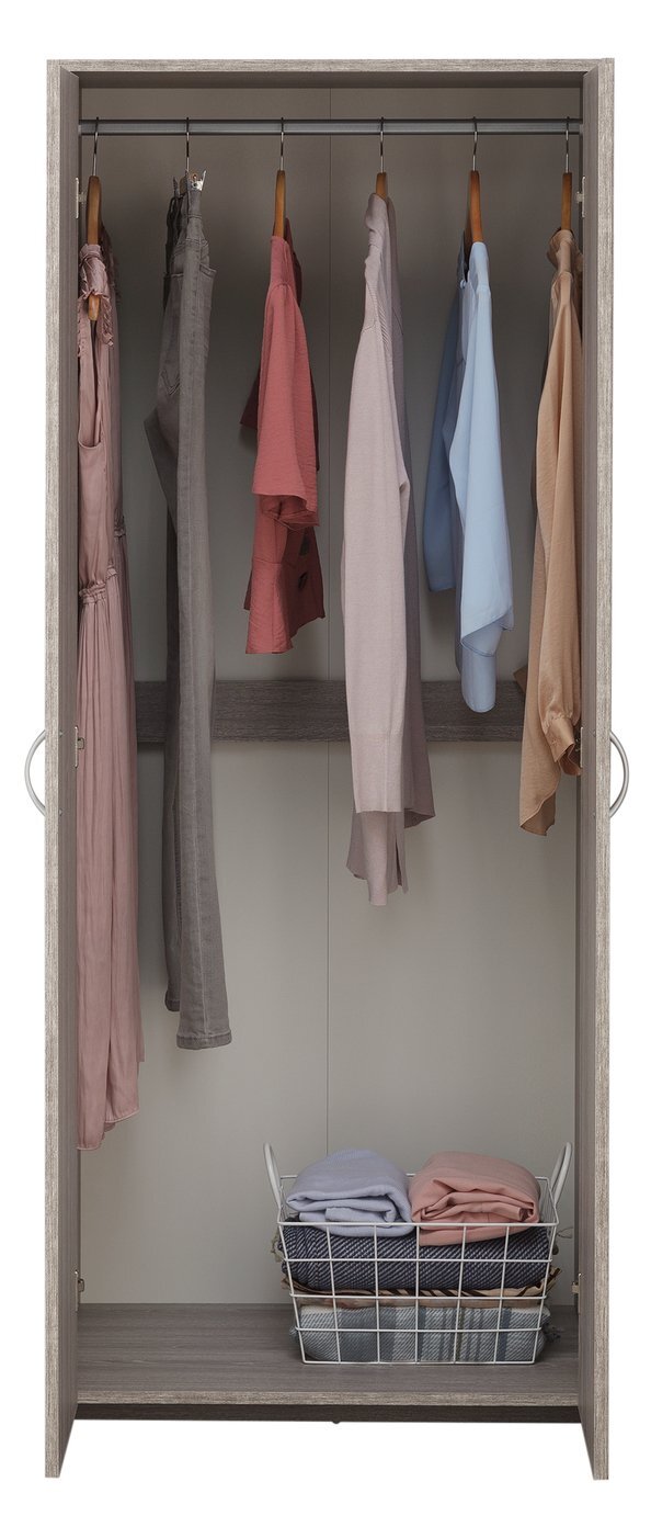 Seville 2 Door Wardrobe - Grey Oak Effect (B Grade 1082.)