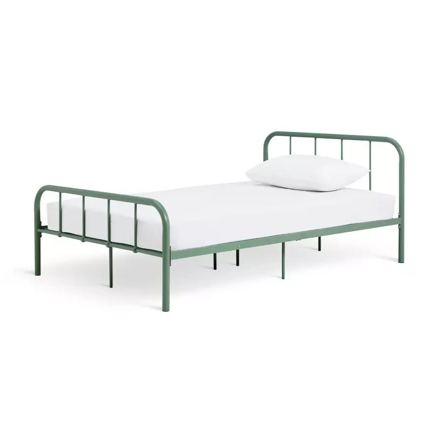 Home Charlie Small Double Bed Frame Sage Green | Metal Bedroom Furniture