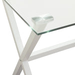 Habitat Dria 1 Drawer Office Desk White | Modern Glass Top Steel Frame Home Work