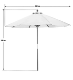 Home 2.7m Water Repellent Garden Parasol - Cream | Outdoor Patio Shade Umbrella