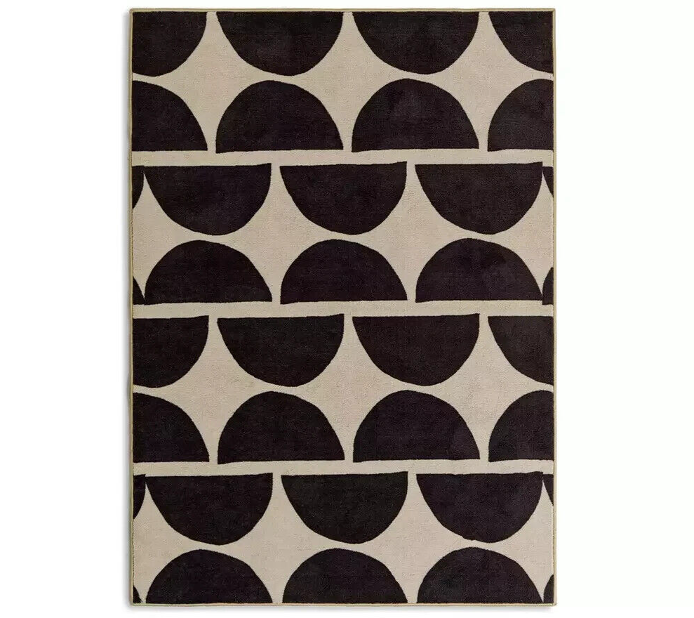 Habitat Mid Century Mini Geo Rug - Grey & White - 160x230cm