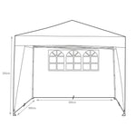 Home 3m x 3m Pop Up Garden Gazebo | Outdoor Canopy Tent for Parties and Events