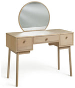 Moorlands 3 Drawer Dressing Table - Light Oak Veneer | Modern Vanity Station