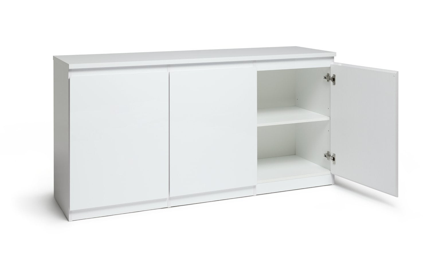 Home Jenson 3 Door Sideboard - White Gloss | Modern Storage Cabinet