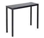 Lido Glass Dining Bar Table and 2 Chairs Black 110cm For Kitchen or Living Room