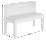 Bastian Velvet Dining Bench - Natural | Soft Upholstered Comfort