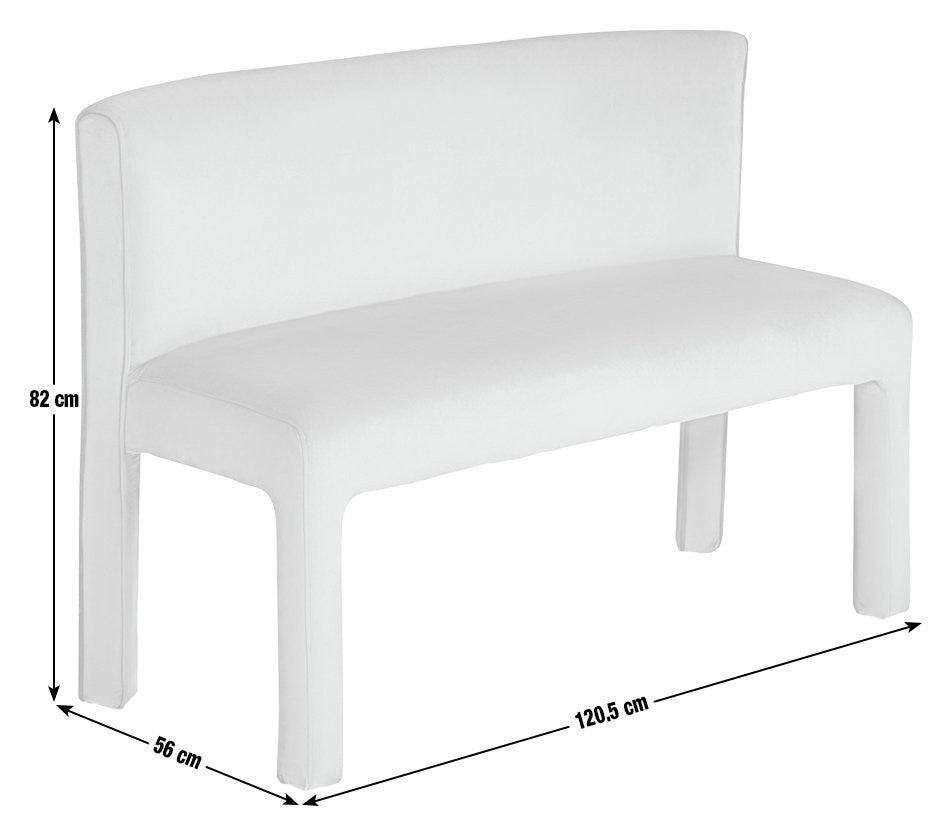 Bastian Velvet Dining Bench - Natural | Soft Upholstered Comfort