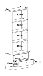 Home Winchester Bookcase Natural | Wooden Storage Shelving Display Unit