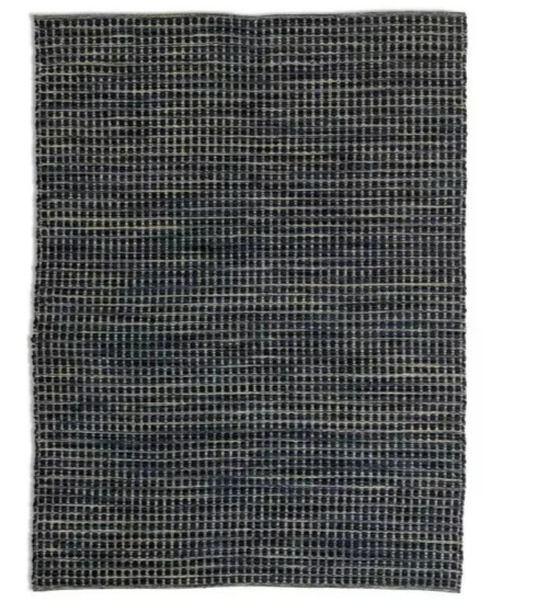 Leonardo Flatweave Wool Rug - Navy Blue - 170x240cm | Modern Living Room Rug