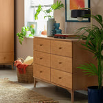 Kirk 6 Drawer Chest - Walnut | Rich Wood Aesthetic