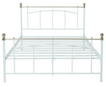 Yani Small Double Metal Bed Frame - White | Classic  Underbed Storge