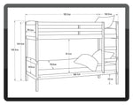 Detachable Bunk Bed Frame - Greys | Convertible Bunk Bed Frame Grey