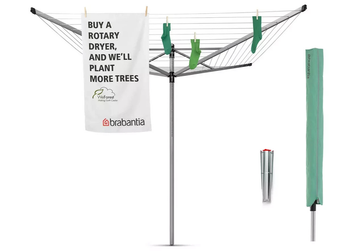 Brabantia 60m Lift-O-Matic Washing Line with Ground Spike | Rotary Clothes Airer
