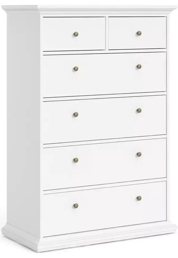 Tvilum Paris 6 Drawer Chest - White (B Grade)